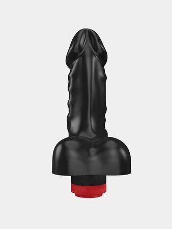 Черный реалистичный вибратор с мошонкой - 16,5 см.